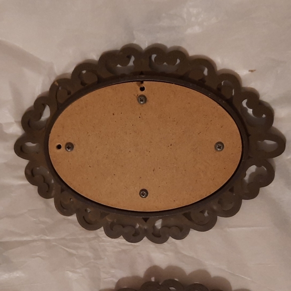 Pair of faux rattatan vintage mirrors made in usa brown boho bohemian style - Picture 5 of 8